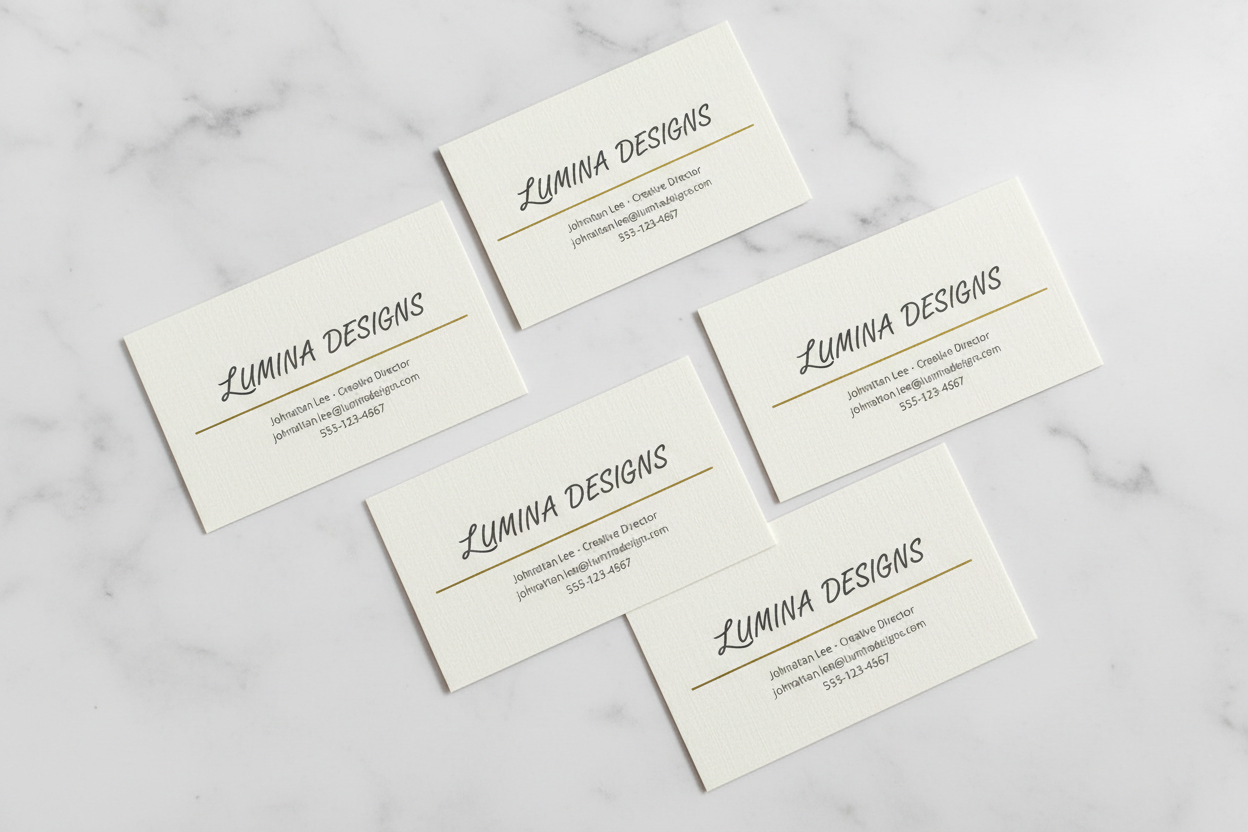 2x3.5 Linen Cardstock Business Cards Top View