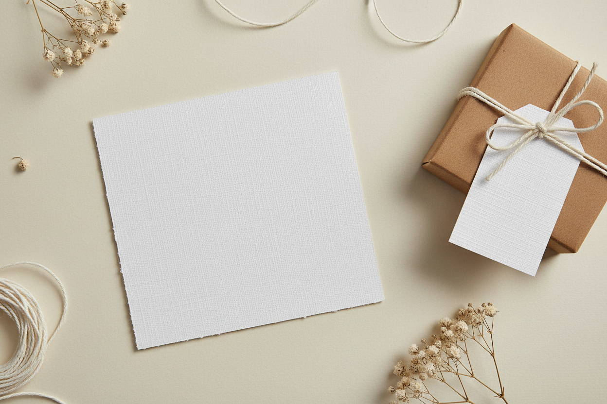 3x3 Square Linen Cardstock Card