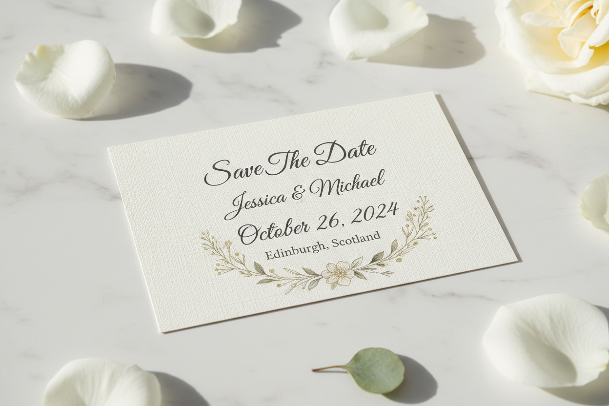 4x6 Linen Cardstock Save-the-Date