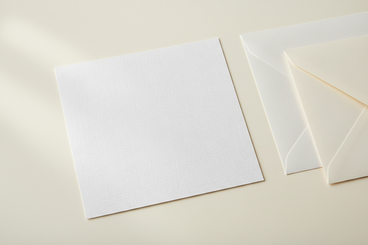 5x5 Square Linen Cardstock Invitation